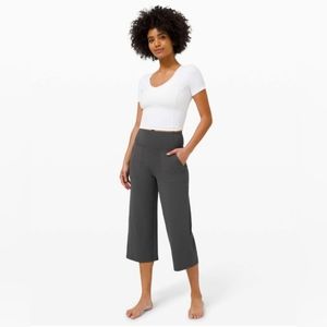 LULUEMON Align Wide Leg Super High -Rise Crop 23" Graphite Grey Size 2